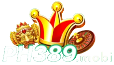 PH389 logo representing an online casino platform with login, register, and games access